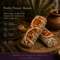 White Sage Smudge Stick — Cinnamon, Orange & Rosemary