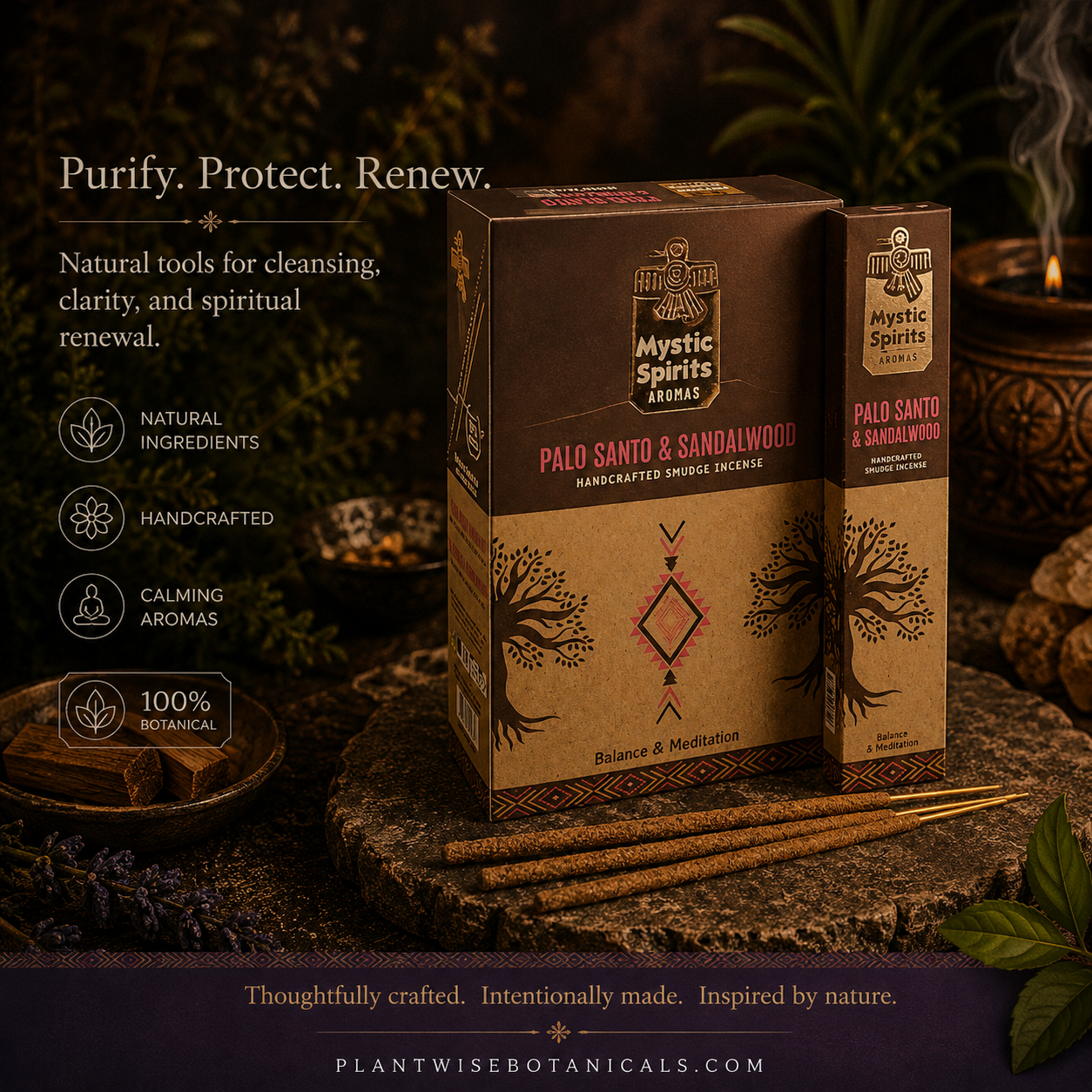 Palo Santo & Sandalwood Smudge Incense Sticks — 8 Pack